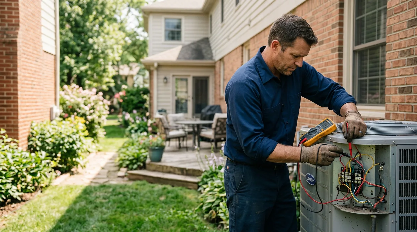 HVAC technician working near North Babylon, NY
